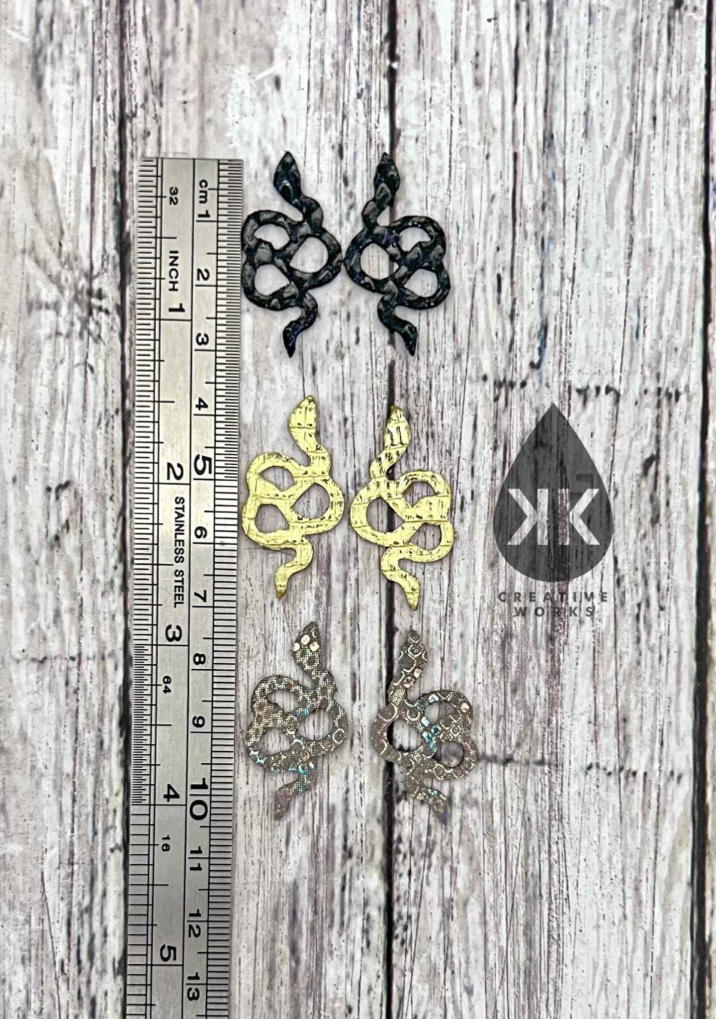 Coiled Snake - 1.25" Mirrored Pair - Steel Rule Earring Die
