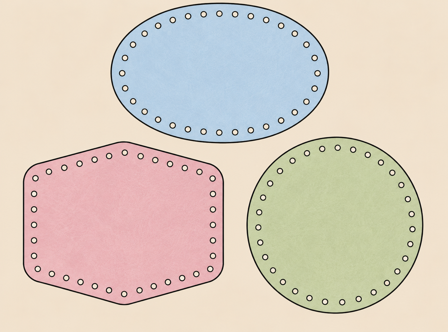 Preorder - Hat Patches - 3 shapes - Steel Rule Wooden Die