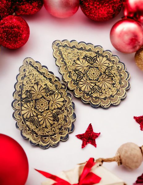 Preorder - Scalloped teardrops - 3 sizes - not embossed - Steele Rule Wooden Earring Die