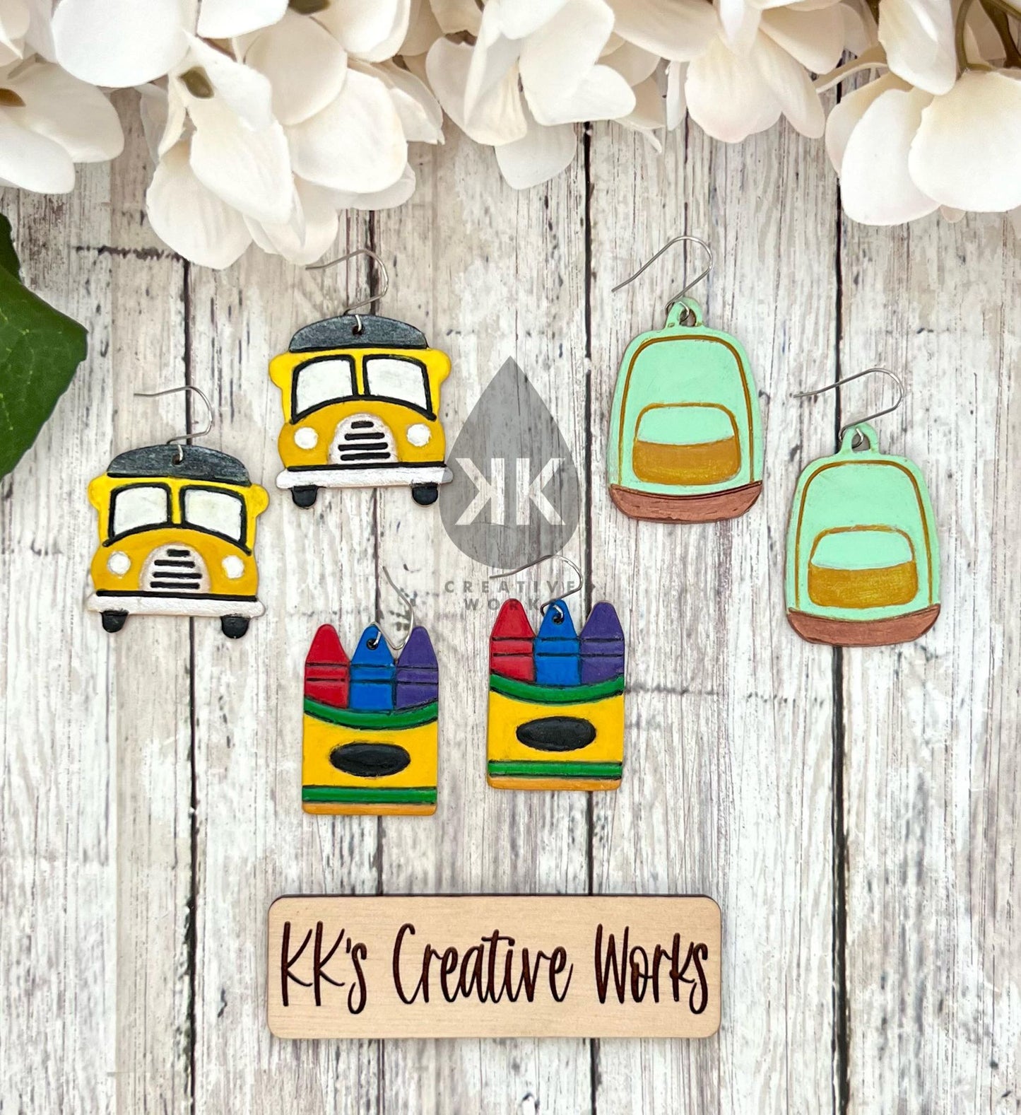 Colorful Classroom - 8 Embossed Designs - Back to School - Embossed - Steel Rule Wooden Earring Die