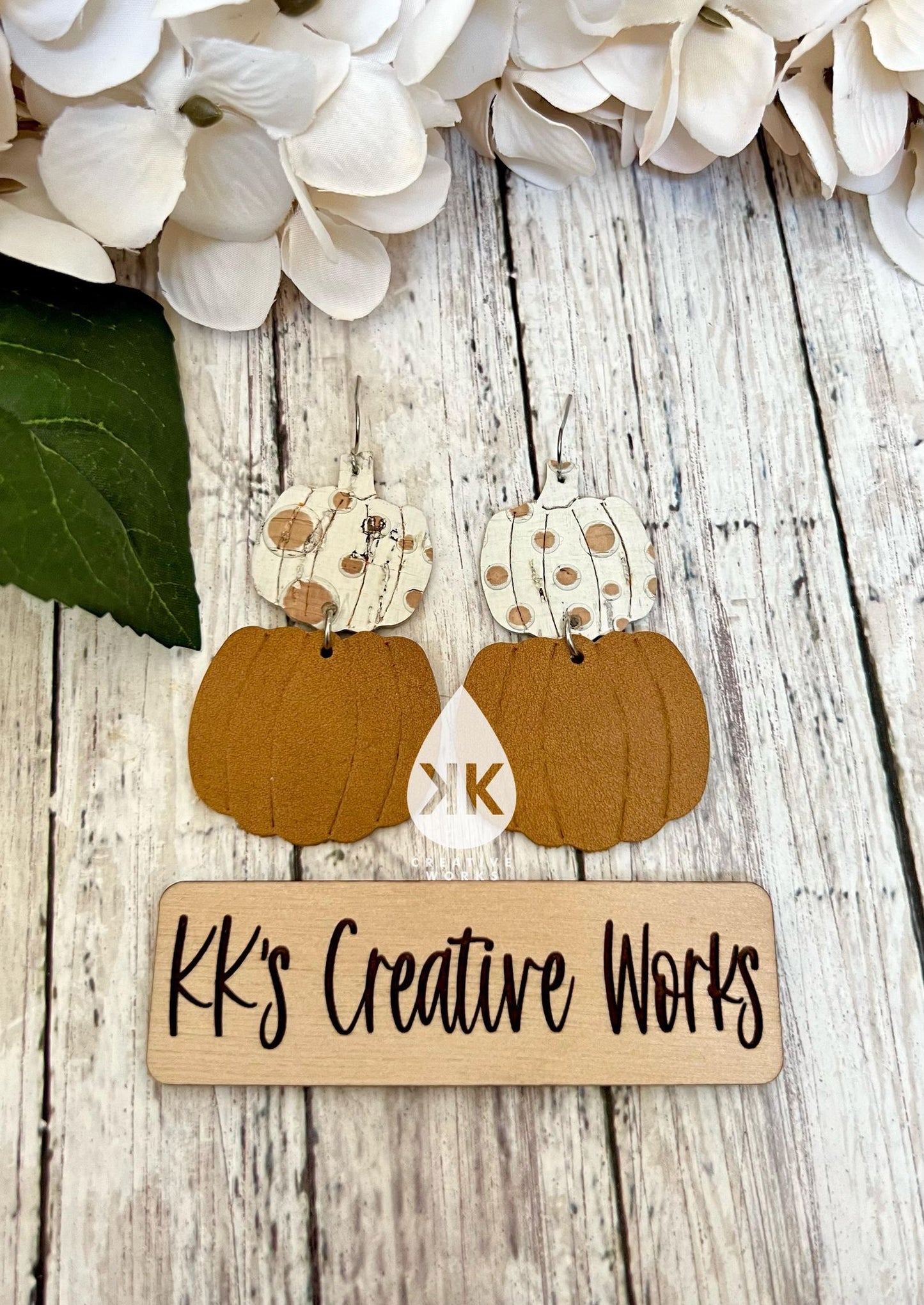 Stacked Pumpkins- Embossed Mirrored Pair - Steel Rule Wooden Earring Die