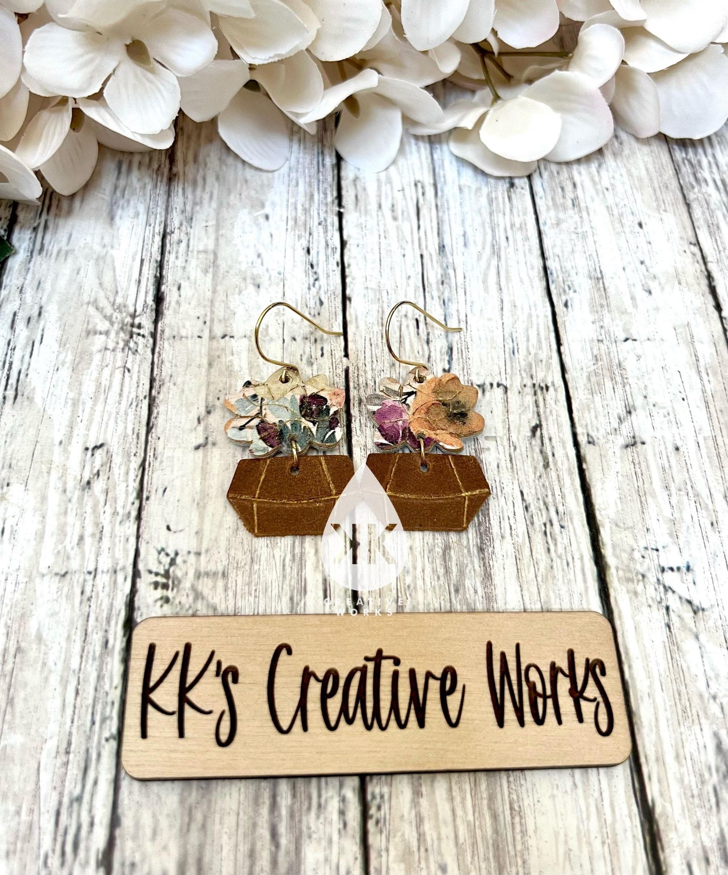 Preorder - Succulent Trio - Embossed - 9 possible designs - Steel Rule Wooden Earring Die