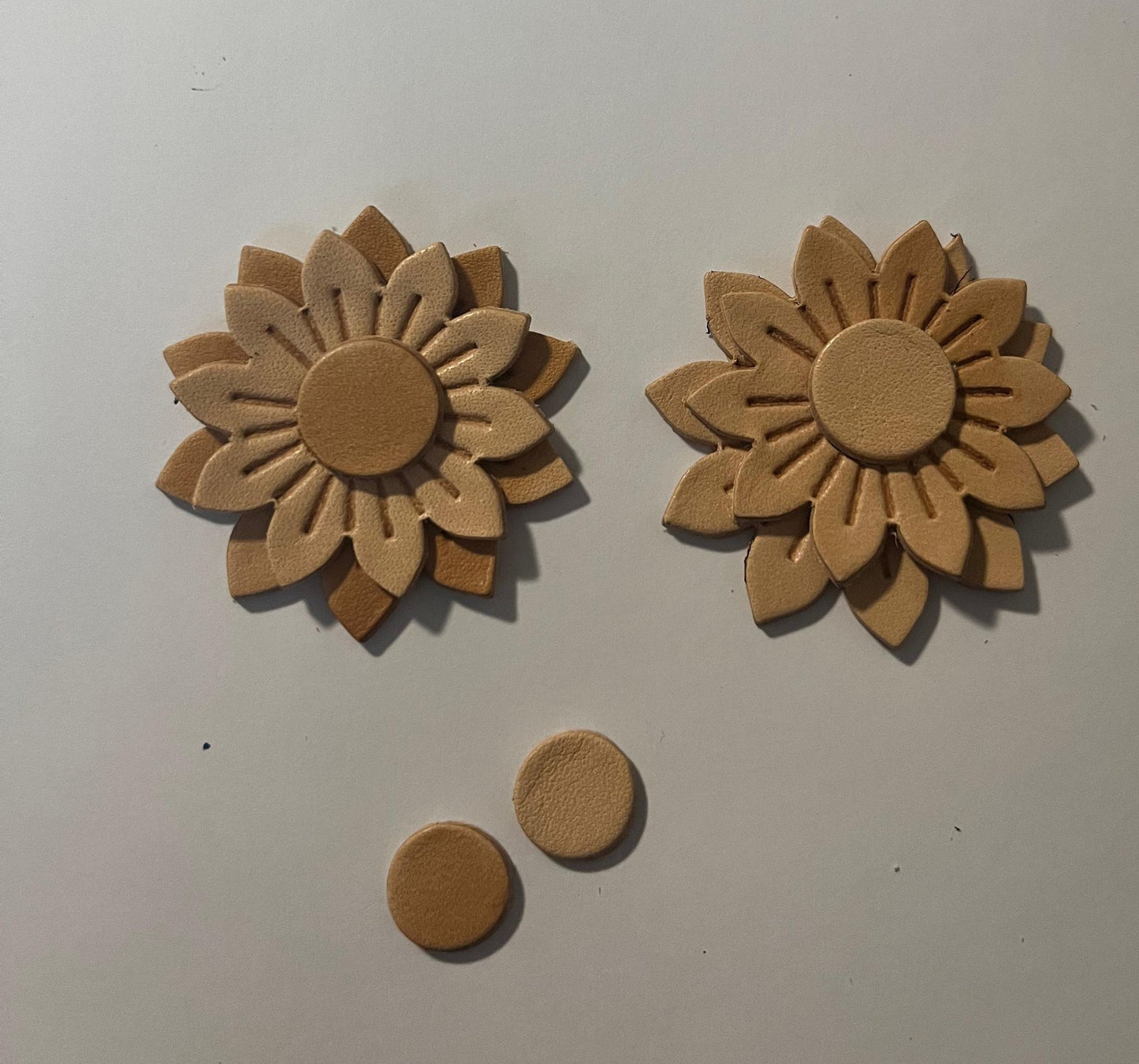 Sunflower - Double Layered - Embossed (Pair) - Steel Rule Wooden Earring Die
