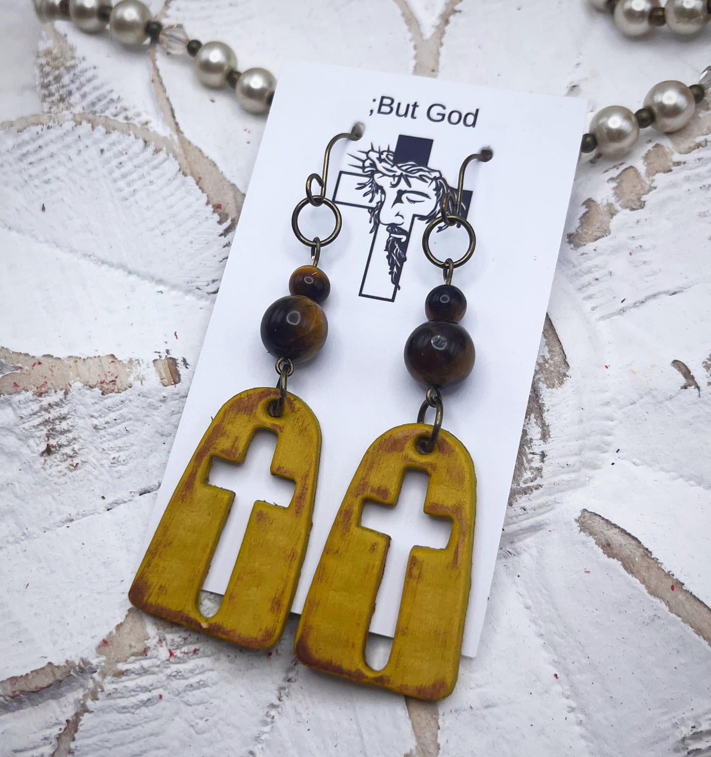 Preorder - Tombstone Cross (pair) - Steel Rule Wooden Earring Die