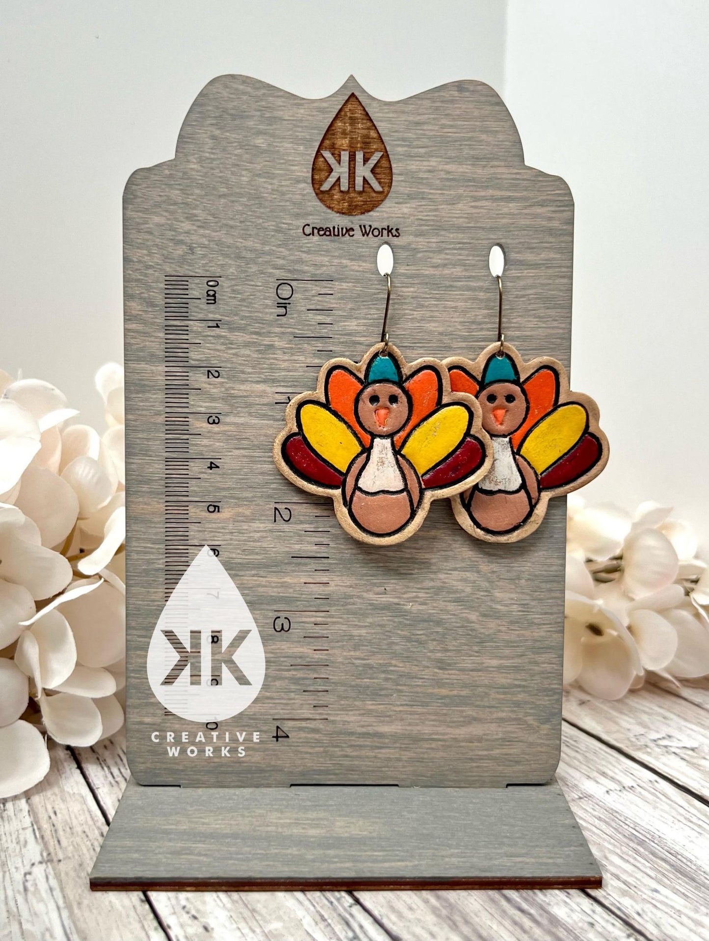 Preorder - Thankful Turkey - 1.84" Embossed pair - Steele Rule Wooden Earring Die