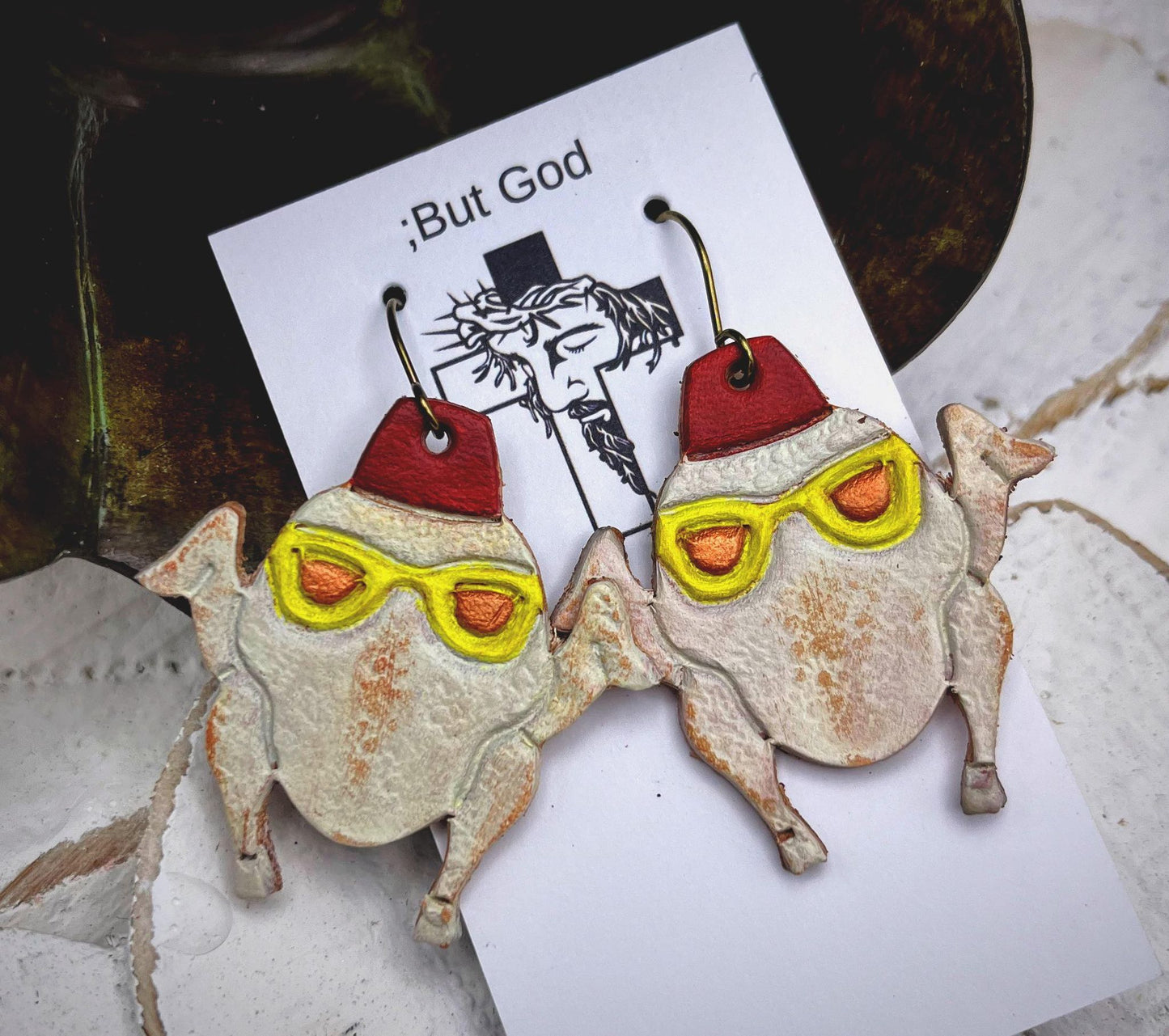 Preorder - One Cool Turkey - Embossed pair - Steele Rule Wooden Earring Die