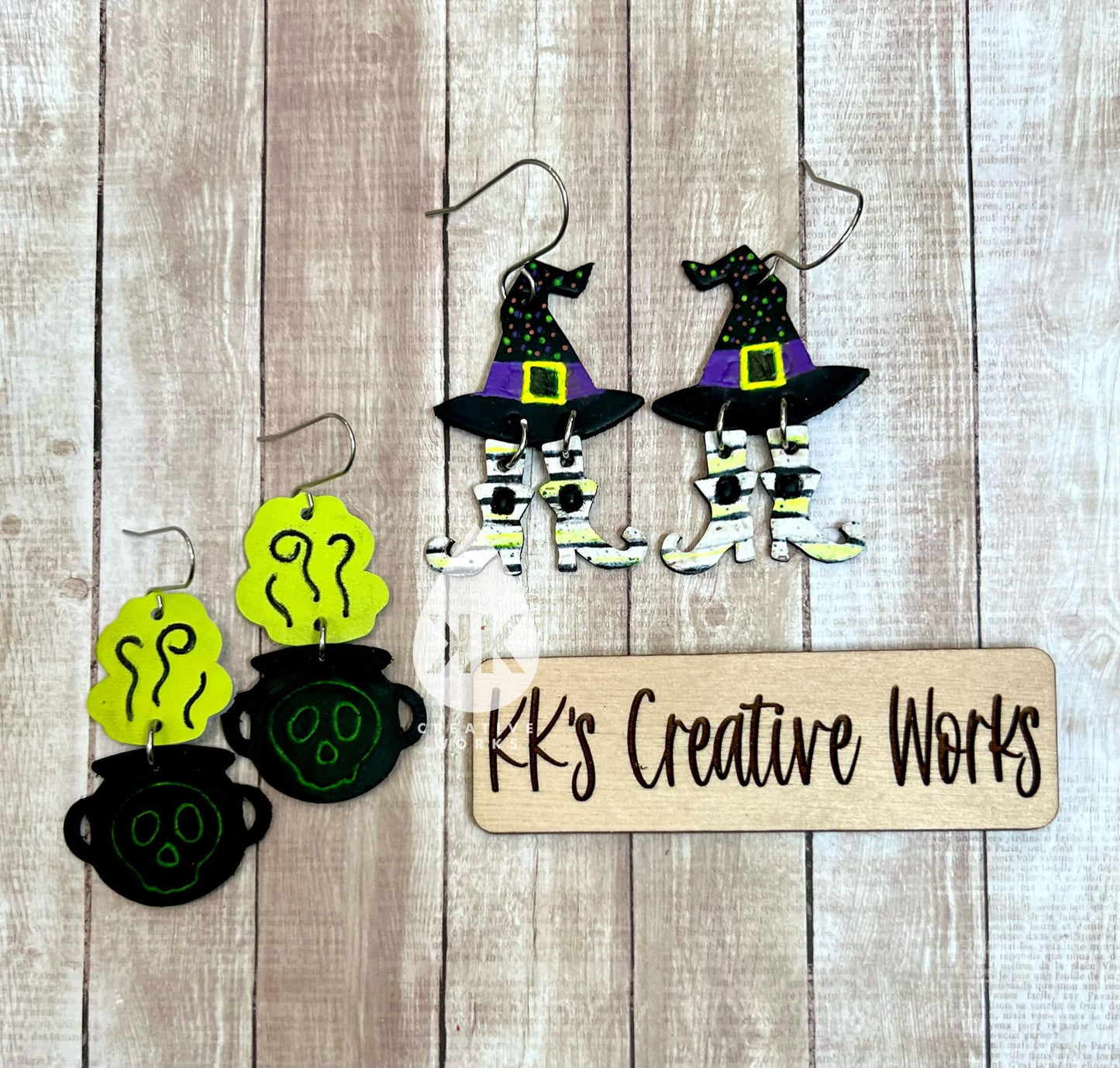 Witches Brew - Multi Embossed Designs - Steel Rule Wooden Earring Die