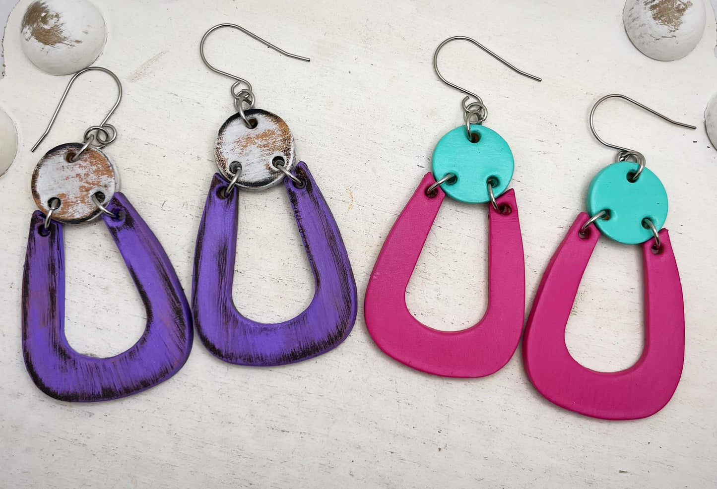 Zoey - 1.75" pair - Geometric Shape - Steel Rule Wooden Earring Die