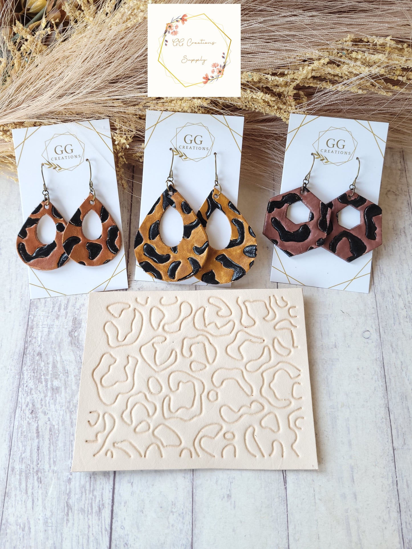 Leopard Embossing plate - Steel Rule Wooden Earring Die