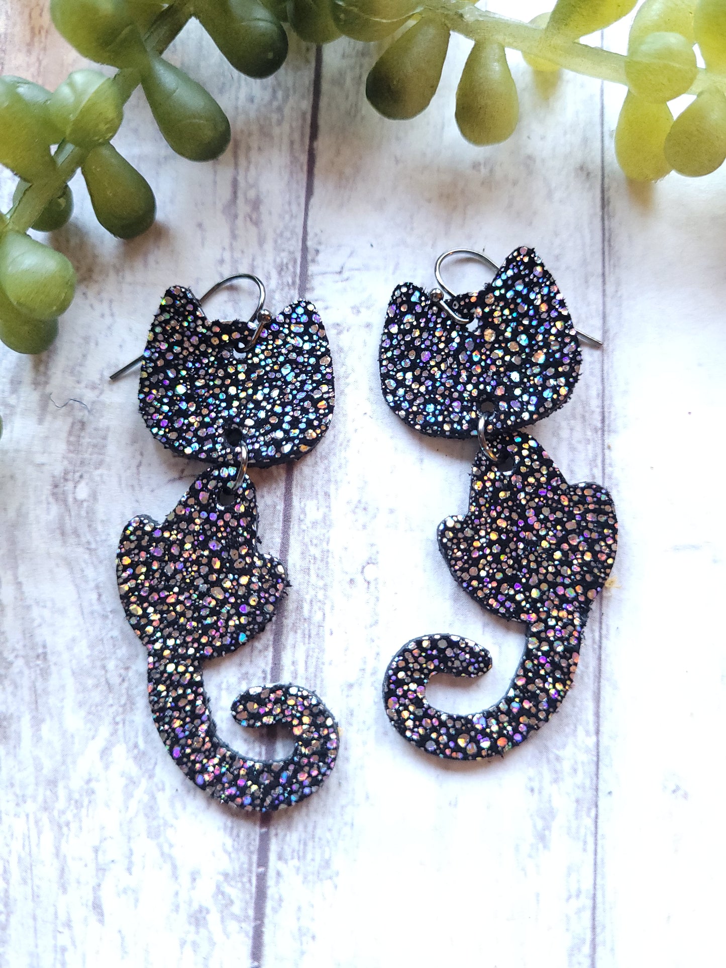 Cat - 2 piece, Dangle - Steel Rule Wooden Earring Die