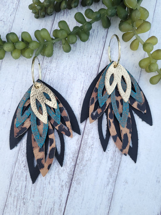 Boho Leaves - Steel Rule Wooden Earring Die