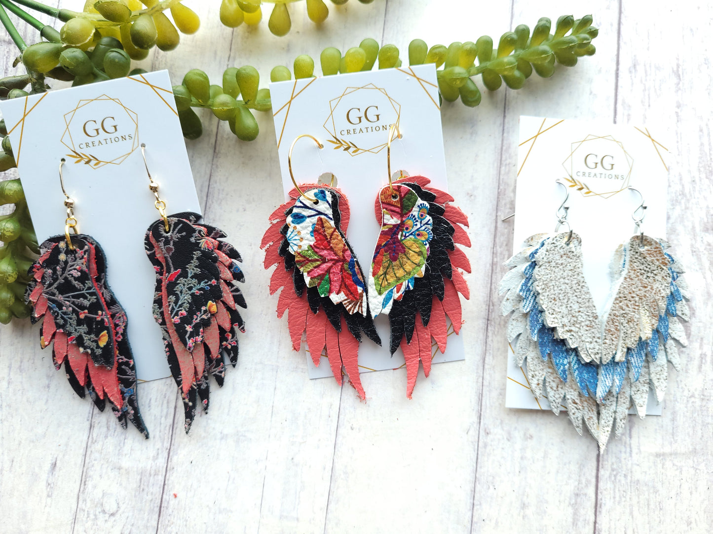 Preorder- Angel Wings - 3 layers - Steel Rule Wooden Earring Die