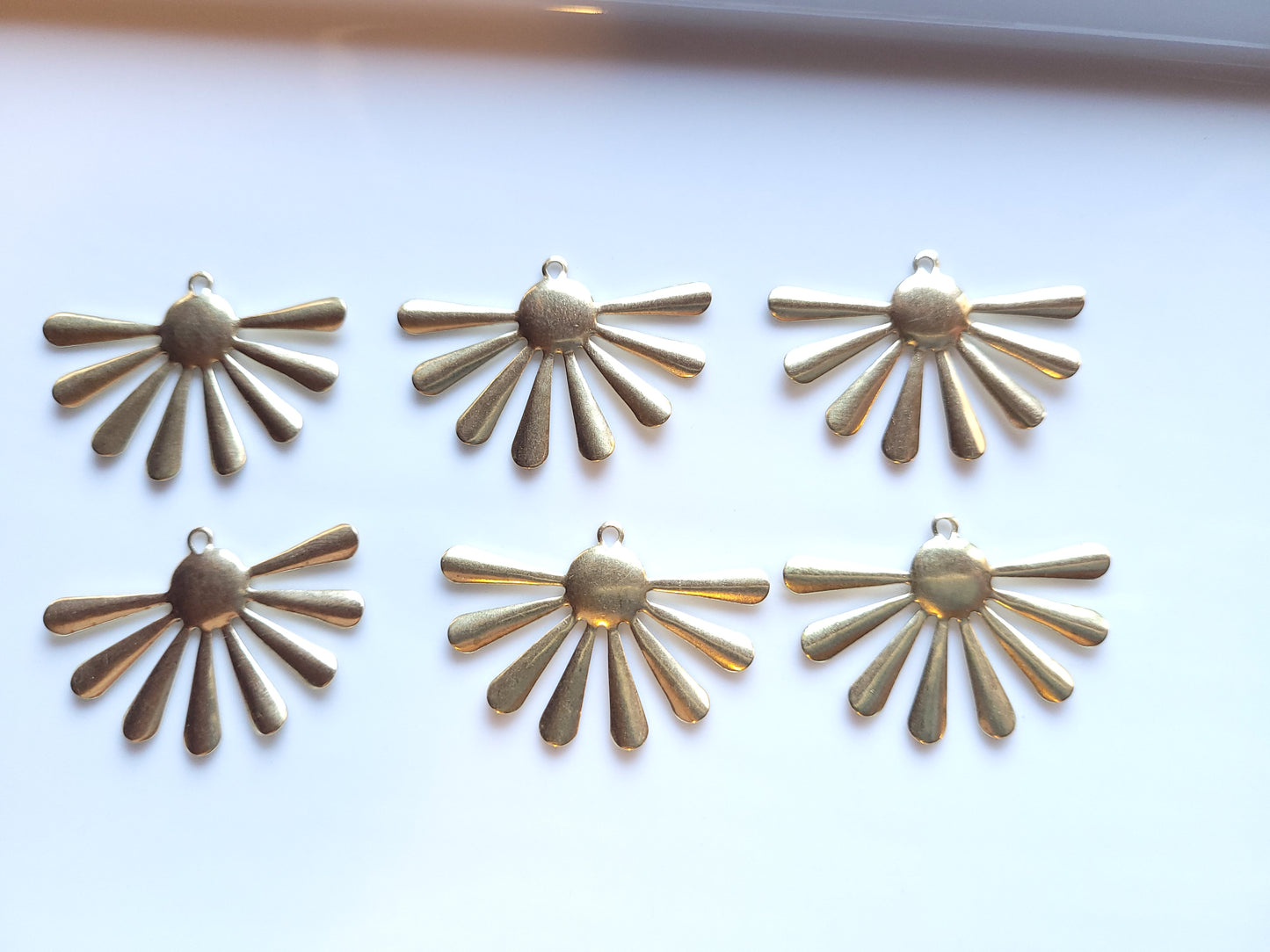 Geometric Brass Charms - 6 pieces/ 3 pair