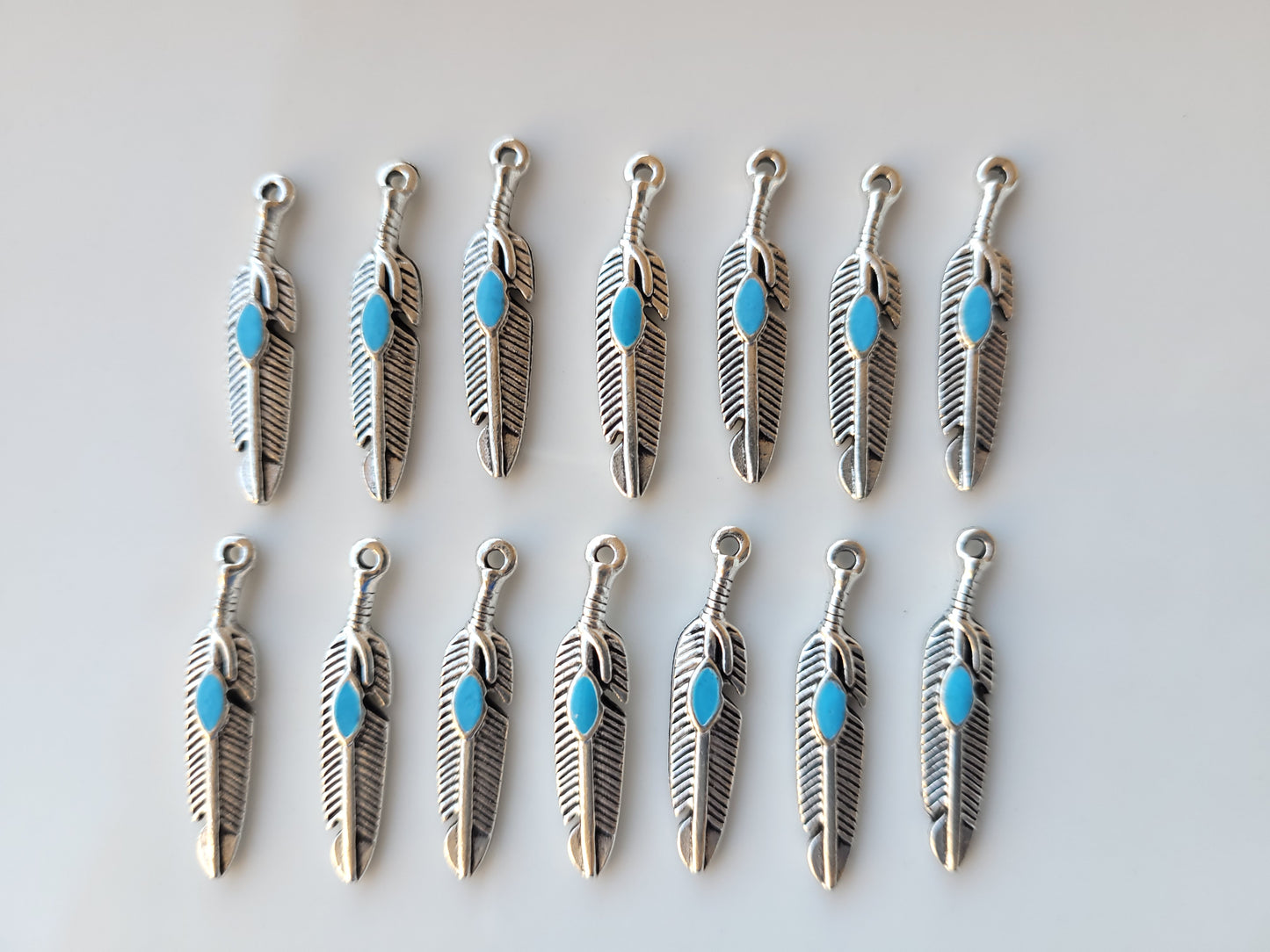 Charms - Feathers-  Retro Zinc Alloy Mini Feather Charms