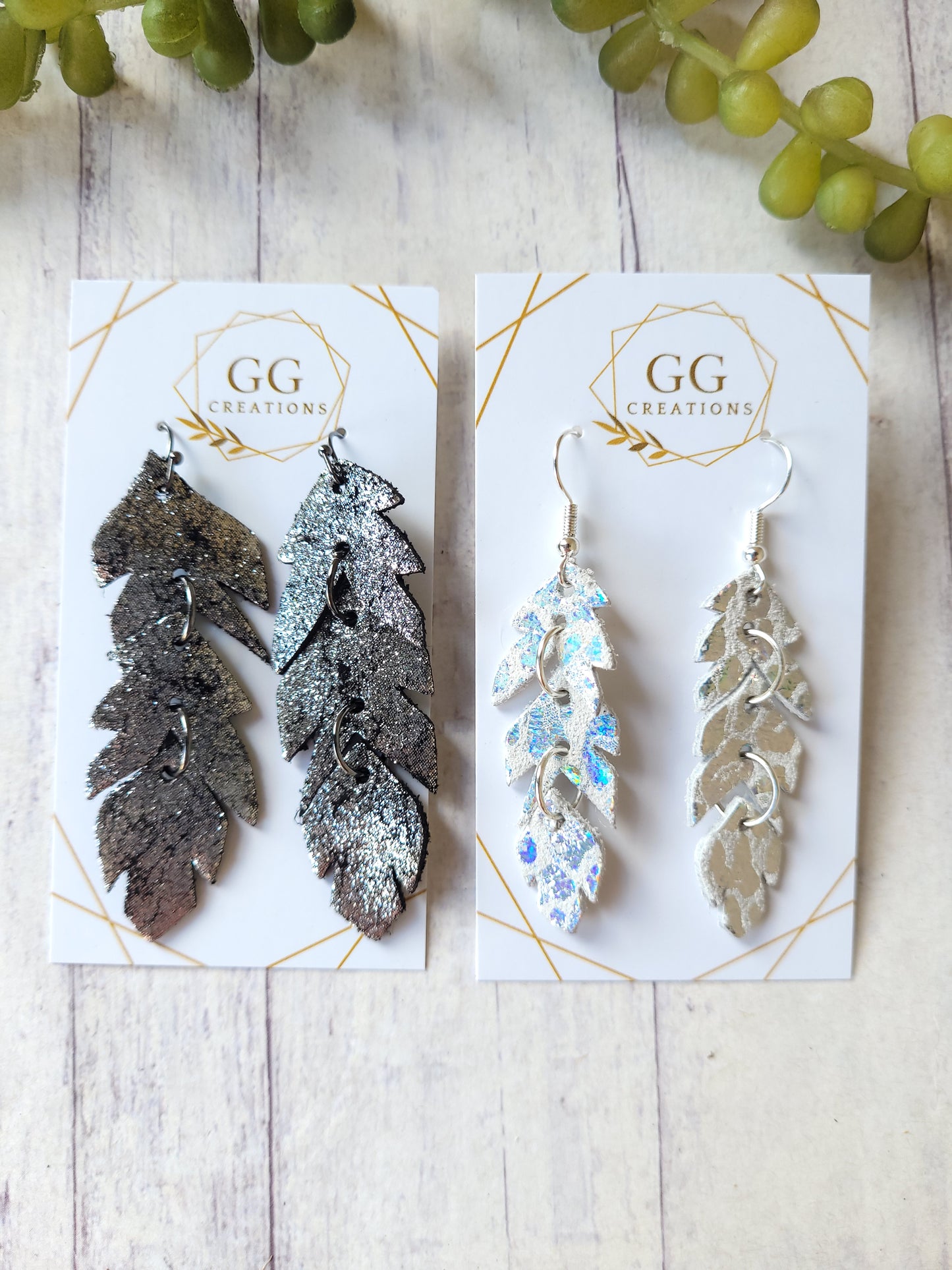 Broken feather - 2 sizes (pairs) - Steel Rule Wooden Earring Die