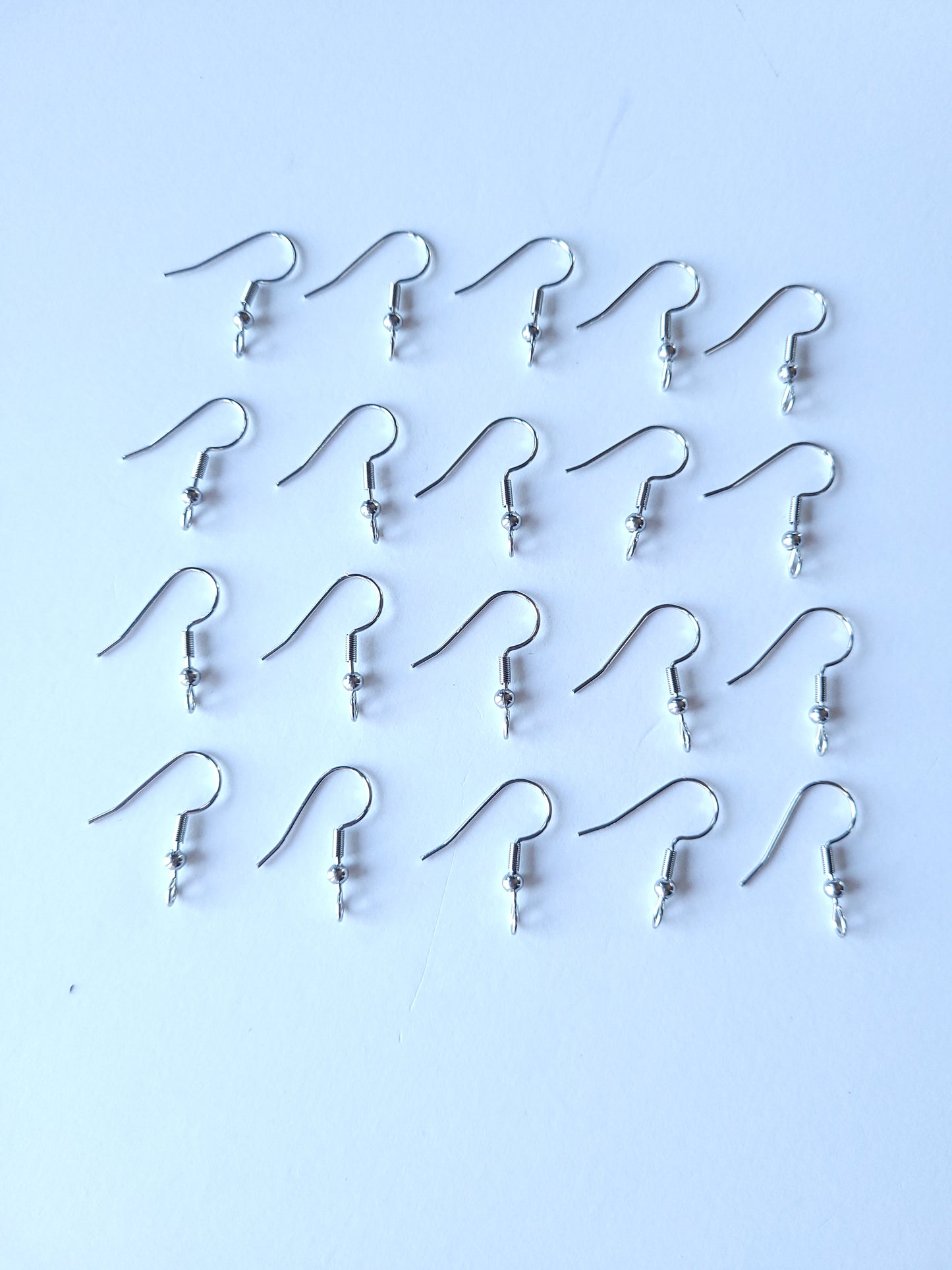 Earring Hooks, Forward Facing - Stainless Steel - 20 pieces