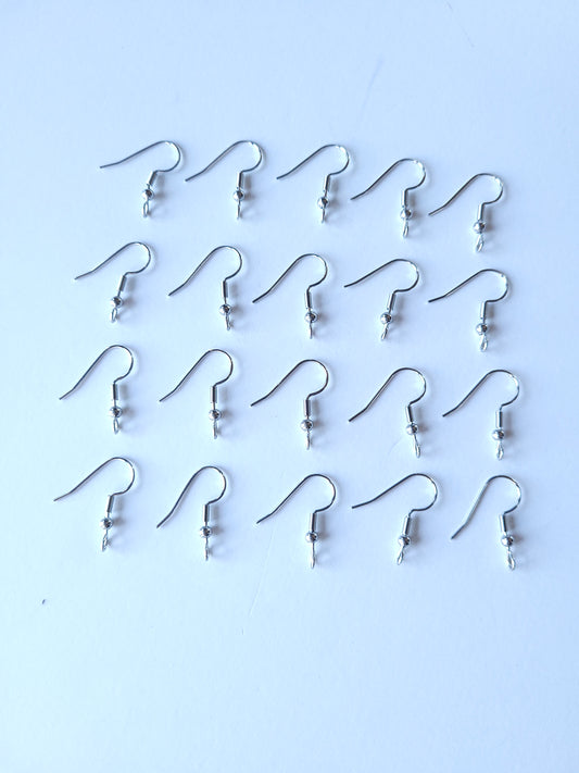 Earring Hooks, Forward Facing - Stainless Steel - 20 pieces