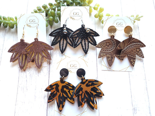 Preorder - Geometric Pointed Cut out leaf - 2"  - Steel Rule Wooden Earring Die