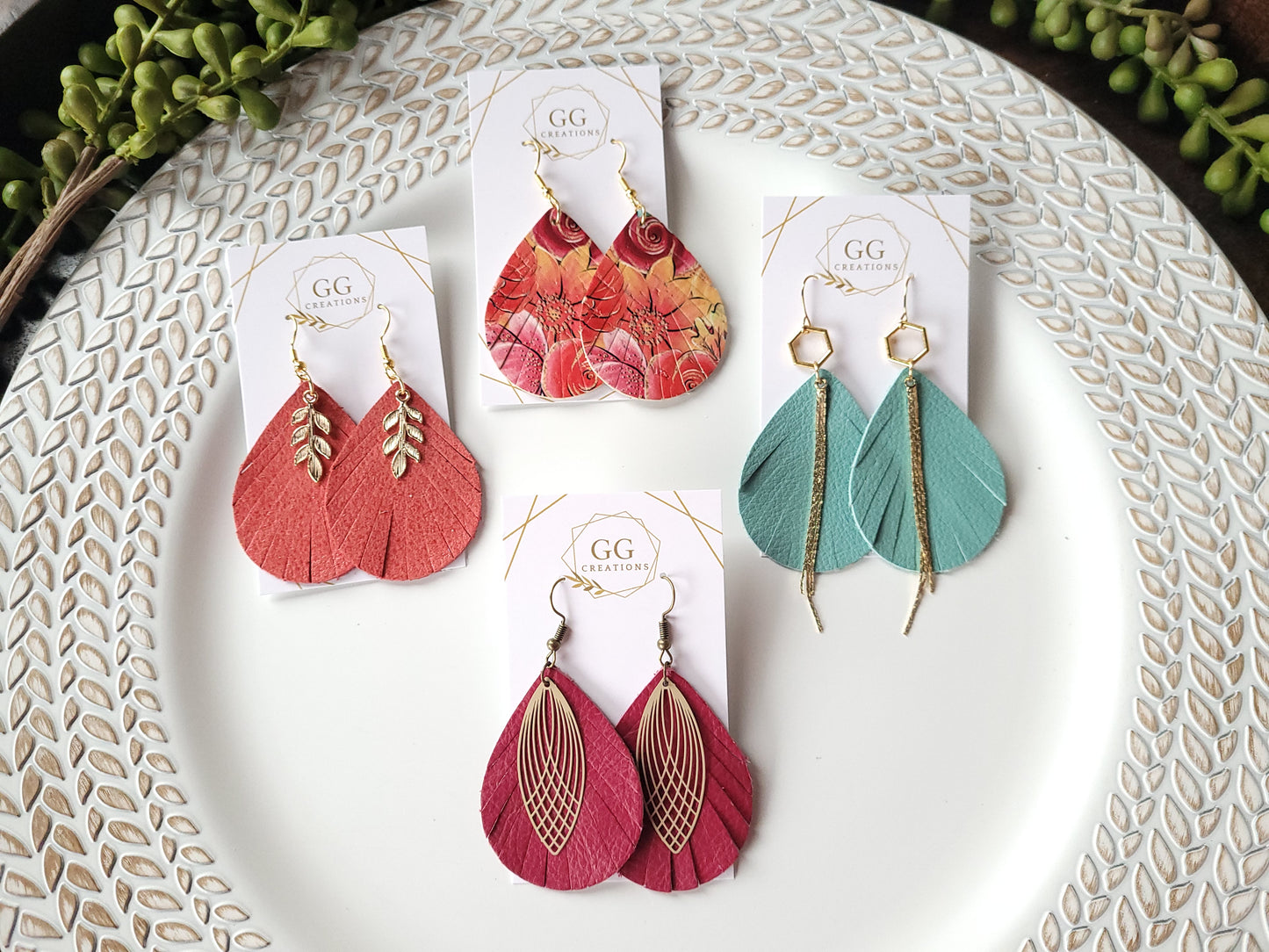 Fat Fringed Teardrop (Pair) - Steel Rule Wooden Earring Die