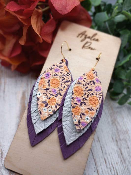 Jessica - Triple Feather Die - Steel Rule Wooden Earring Die