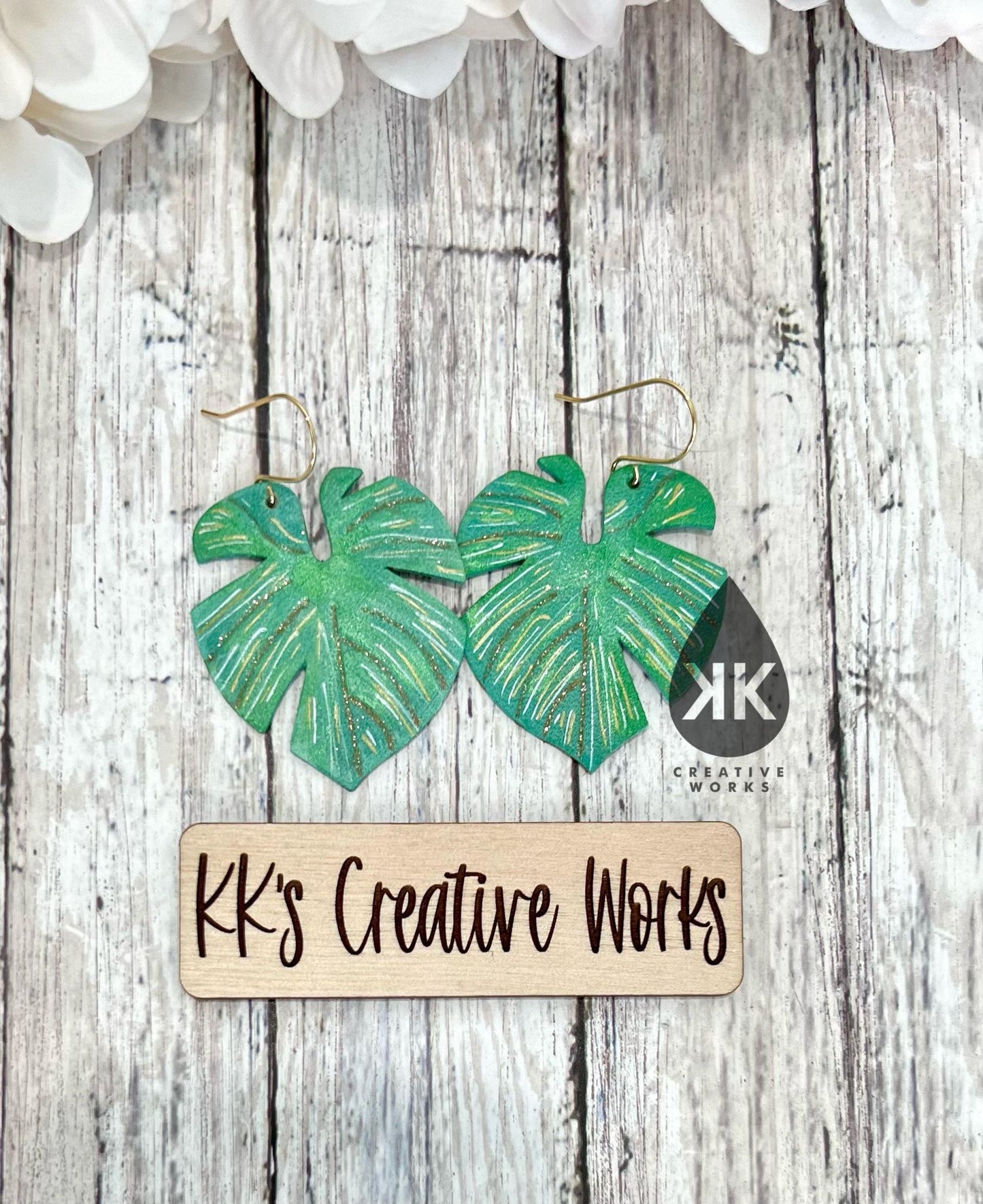 Monstera Leaves - Embossed (Mirrored Pair) - Steel Rule Wooden Earring Die