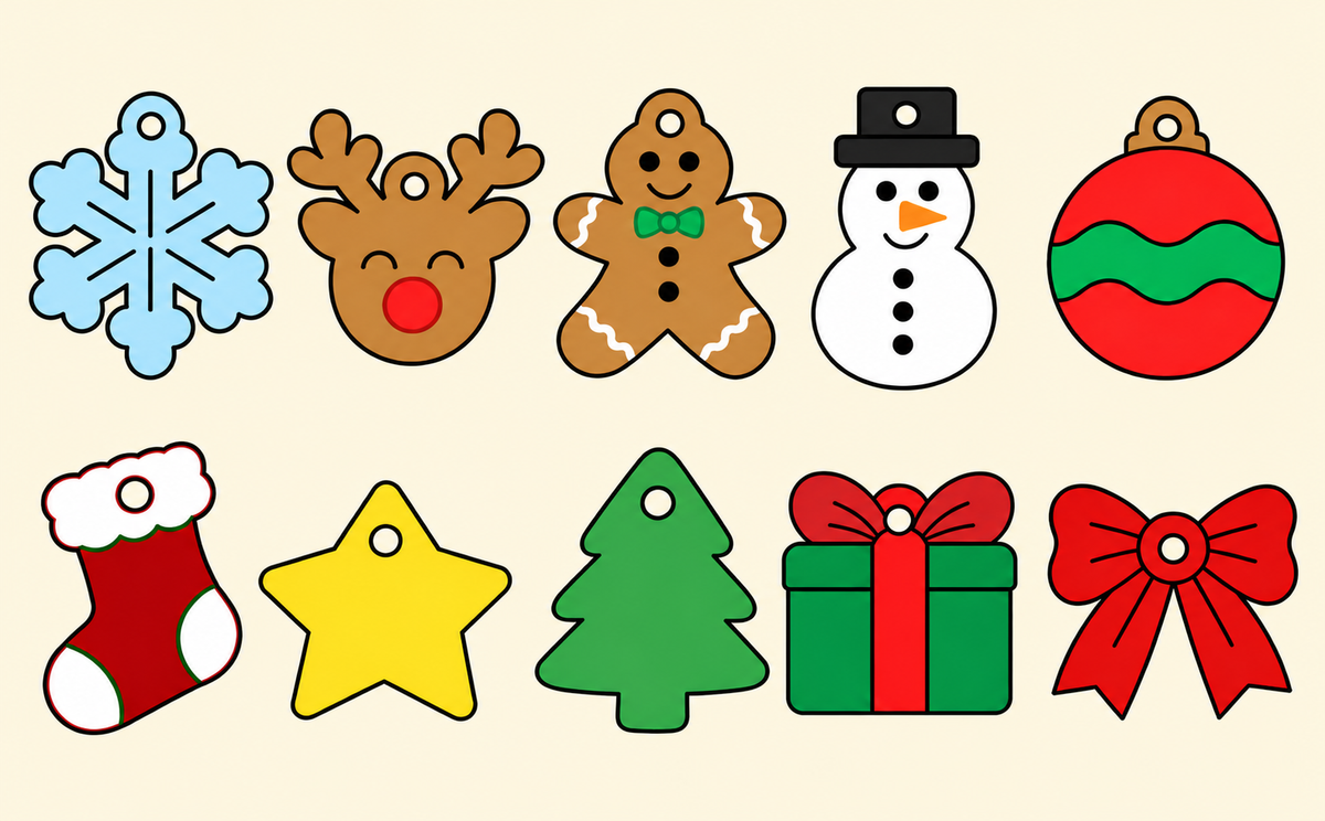 Preorder - Christmas/Winter Multi Huggie Dangles  - embossed - Steel Rule Wooden Earring Die