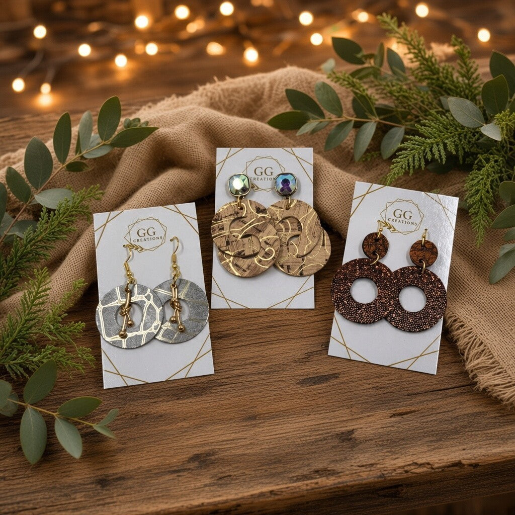 Preorder - Boho Fusion - Pair - Steel Rule Wooden Earring Die