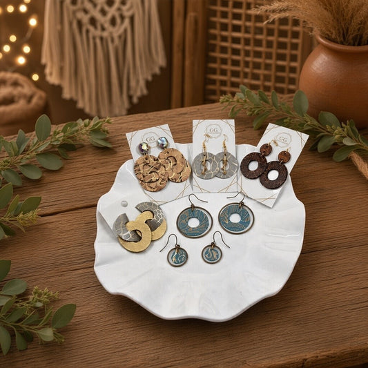 Preorder - Boho Fusion - Pair - Steel Rule Wooden Earring Die
