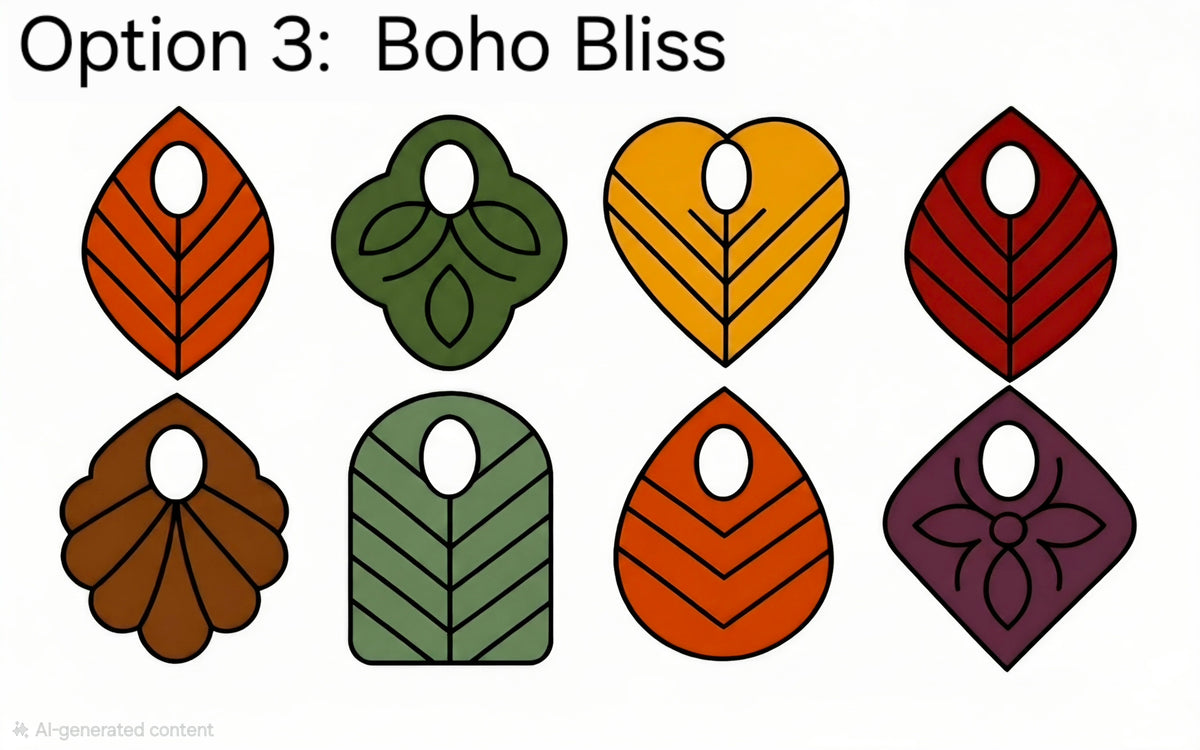 Preorder- 1" Embossed Boho Huggie Dangles - Steel Rule Wooden Earring Die