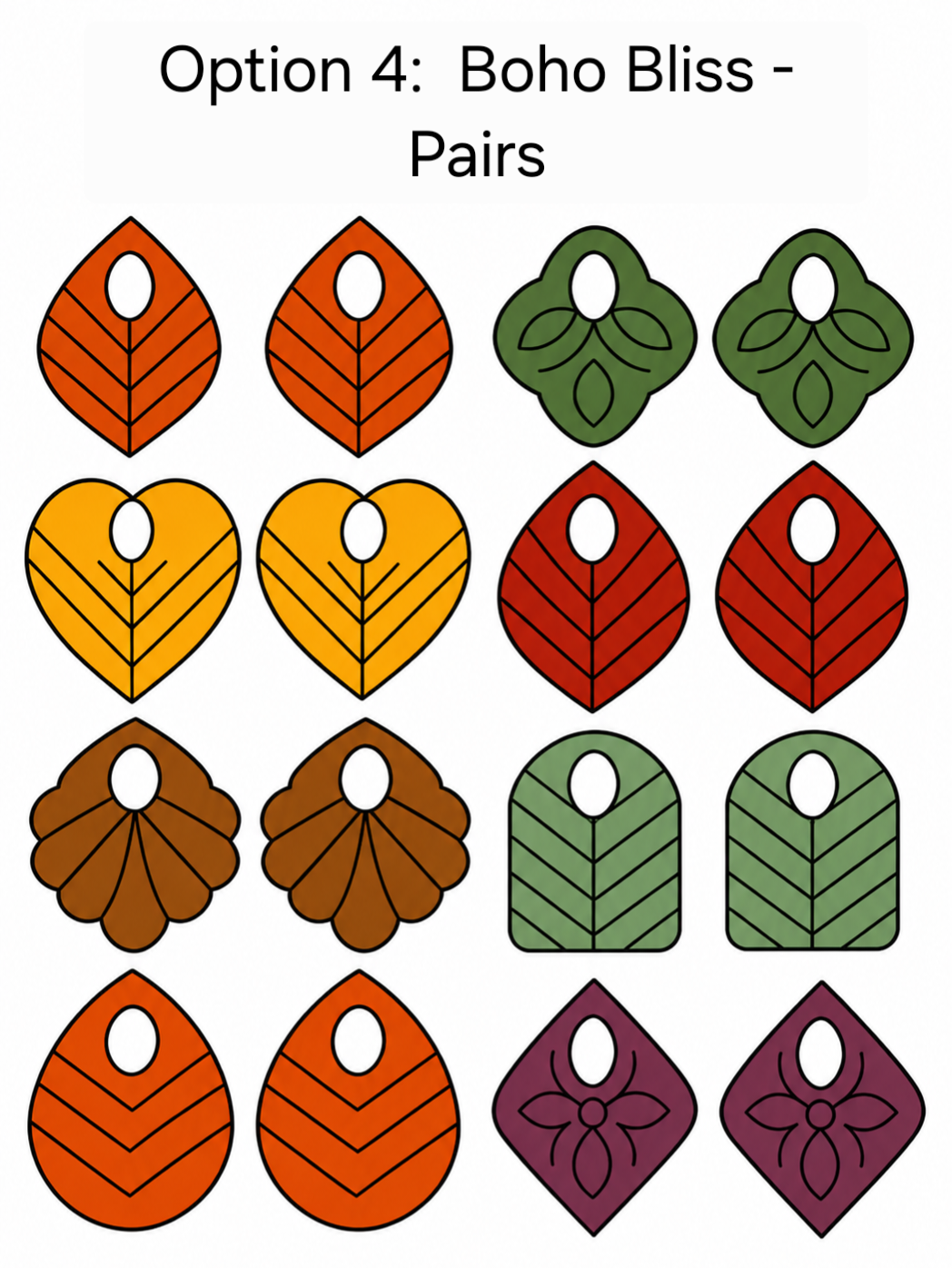 Preorder- 1" Embossed Boho Huggie Dangles - Steel Rule Wooden Earring Die
