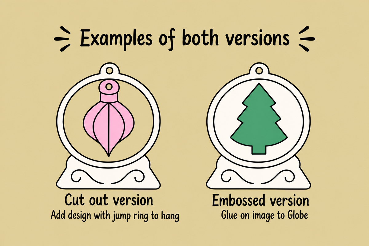 Preorder - 1.75" Snow Globe earrings - Multi designs - Steel Rule Wooden Earring Die