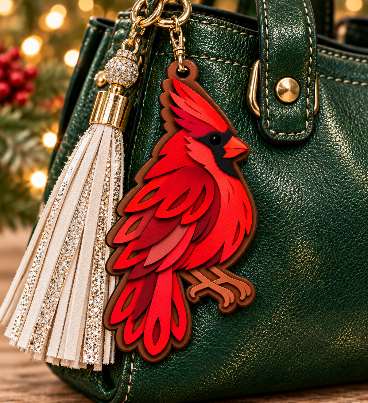 Preorder - Layered Cardinal  - 4"  Ornament/Bag Flair/Charm, Accessory Keychain Die - Steel Rule Wooden Die