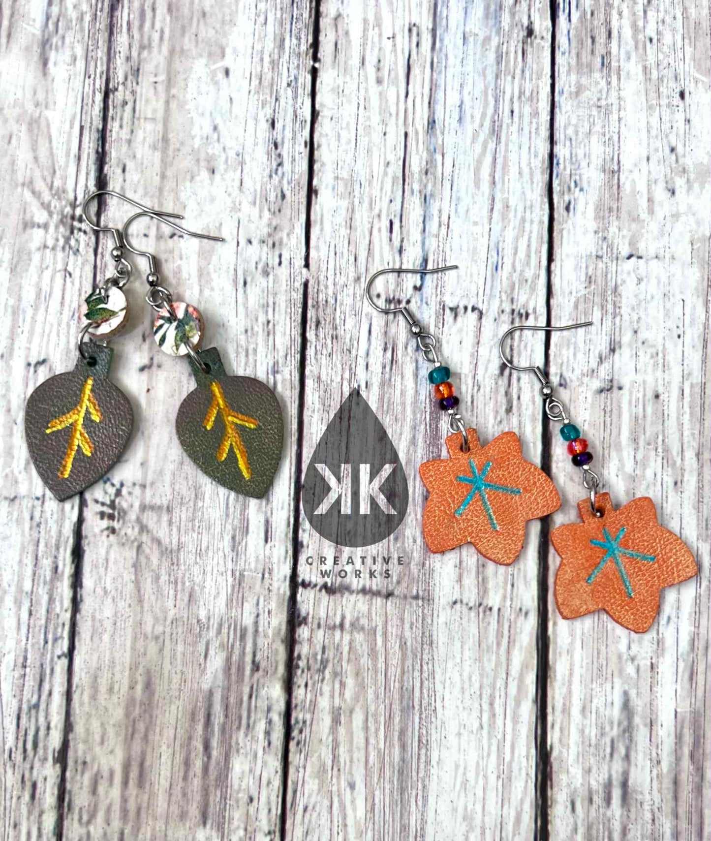 Petite Fall Leaves  - 4 designs Embossed - Steel Rule Earring Die