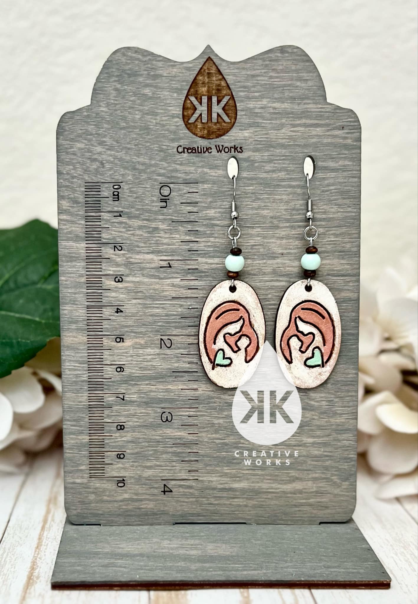 A Mother's Love - Embossed mirrored pair - Steel Rule Wooden Earring Die