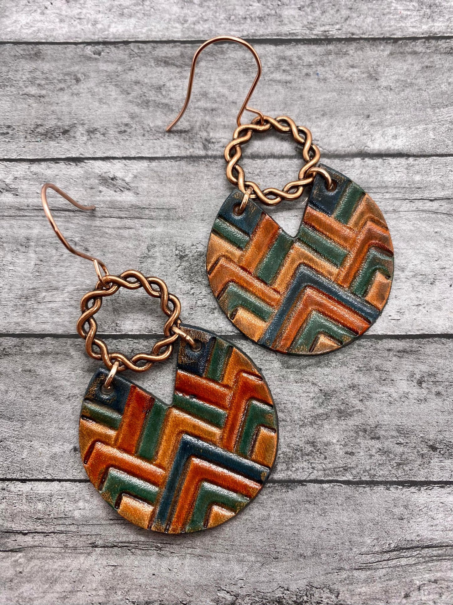 Preorder - 1.5" Embossed Chevron Circle - pair - Steel Rule Wooden Earring Die