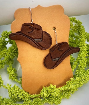 Preorder - Cowboy Hats - Embossed (mirrored pair) - Steel Rule Wooden Earring Die