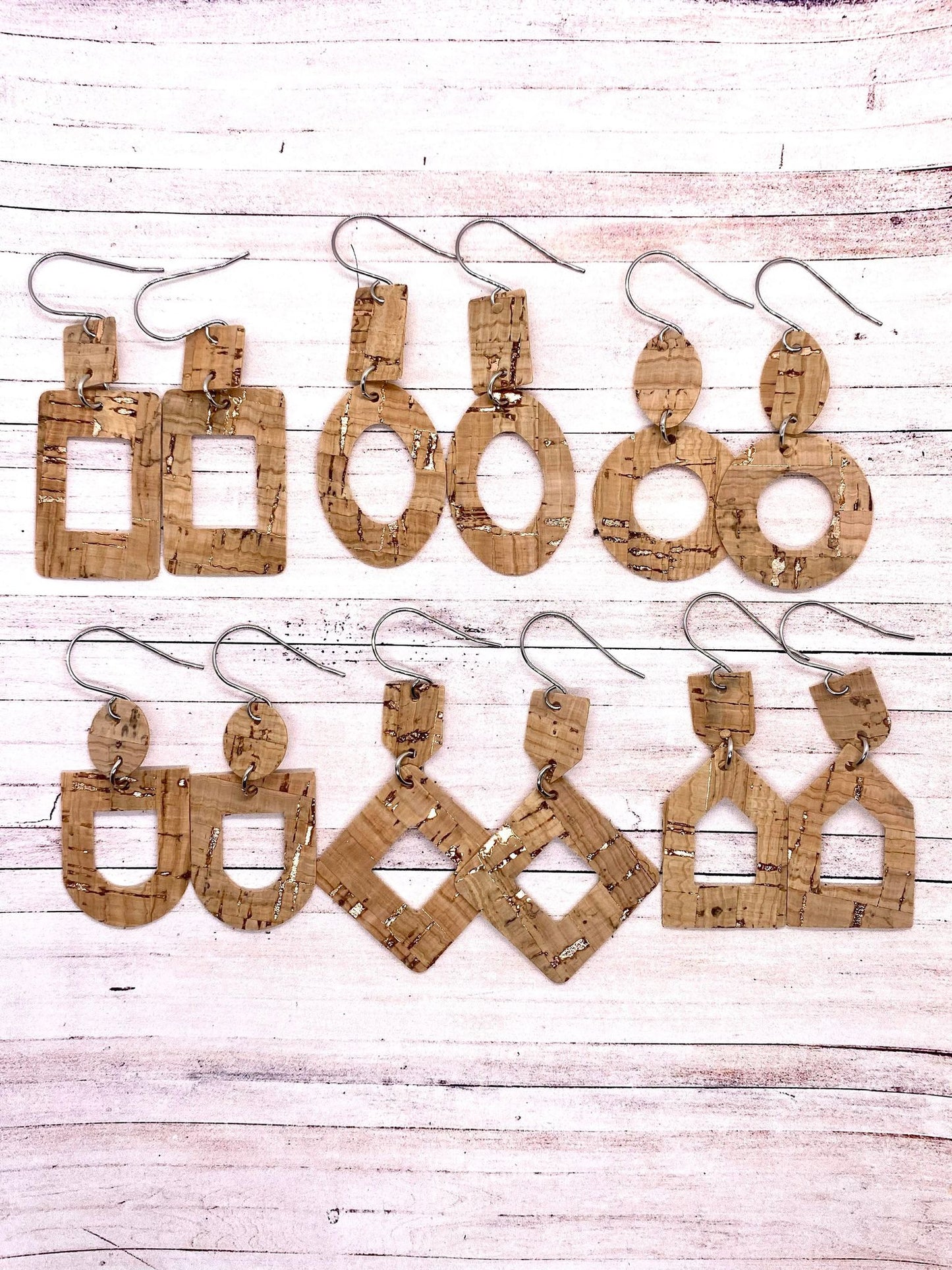 Multi Shapes - 6 shapes (1.25" and 1.5") - Steel Rule Wooden Earring Die Cutout