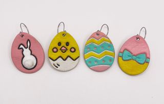 Easter Eggs - 4 styles - 1.5" Embossed  - Steel Rule Wooden Earring Die