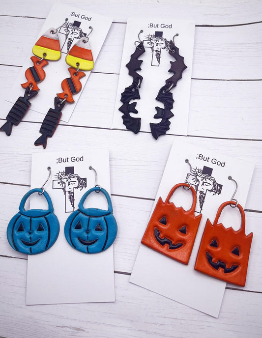 Preorder - Halloween Candy Craze - 7 Multi Embossed Shapes - Steel Rule Wooden Earring Die