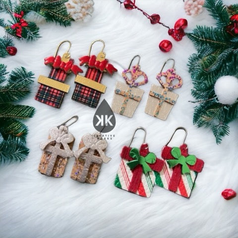 Christmas presents- 4 designs - NOT Embossed pairs - Steele Rule Wooden Earring Die