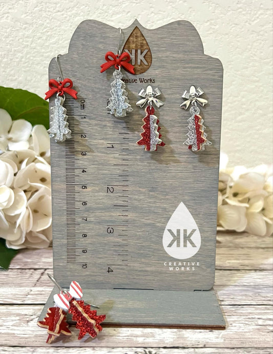 KK's 3D Holiday Tree - 2 Pairs - Steel Rule Wooden Earring Die