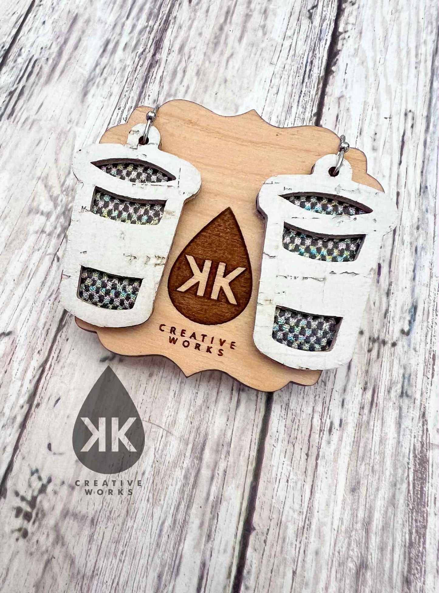 Preorder - Layered Latte  - 1.5" Steel Rule Wooden Earring Die