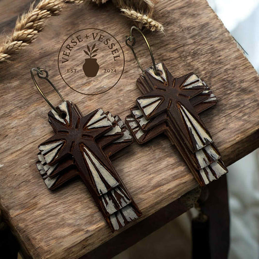 Preorder - Deco Art Embossed Crosses - 4 sizes - Steel Rule Wooden Earring Die