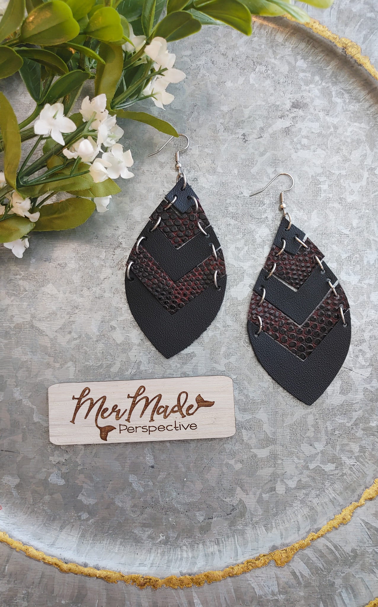 Miranda Chevron Drop - 3" Pair -Steel Rule Wooden Earring Die