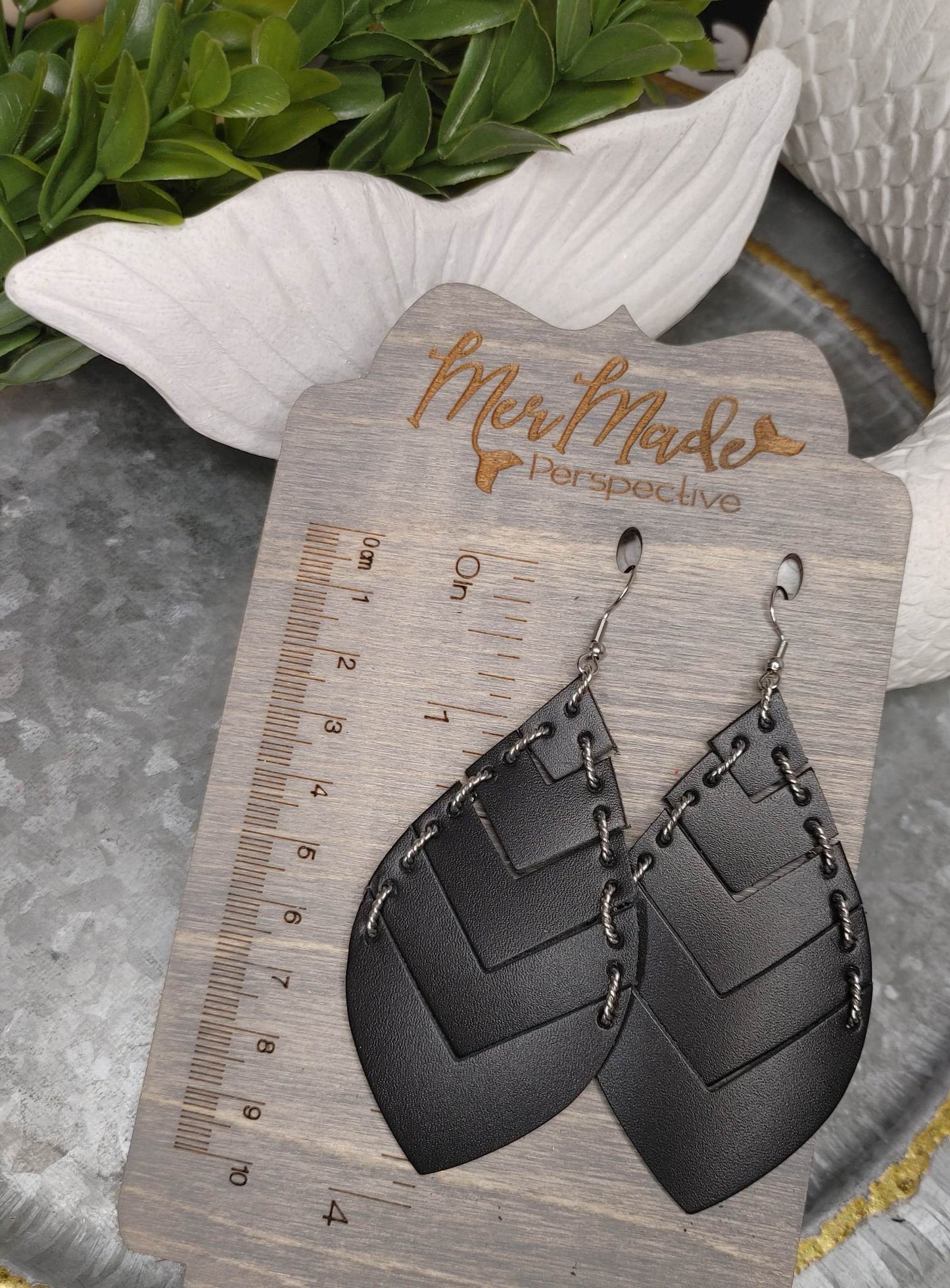 Miranda Chevron Drop - 3" Pair -Steel Rule Wooden Earring Die