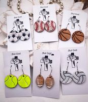 Preorder - 1" Multi Sports Balls - Embossed - Steel Rule Wooden Earring Die