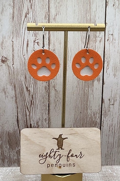 Paw Print- 1" Circle - Steel Rule Wooden Earring Die