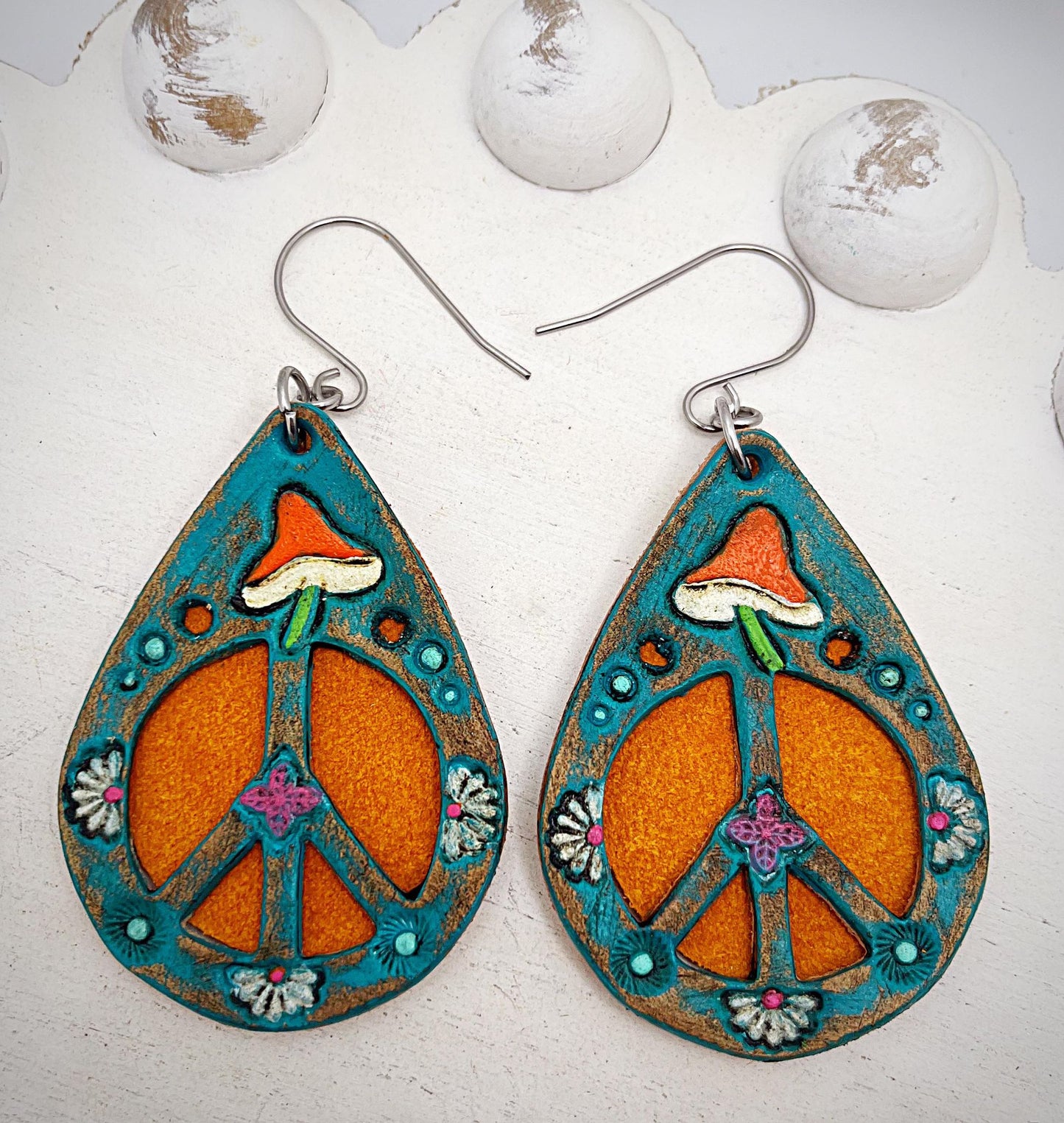 Peace Teardrop- 2.25" - 2 layers - Steel Rule Wooden Earring Die