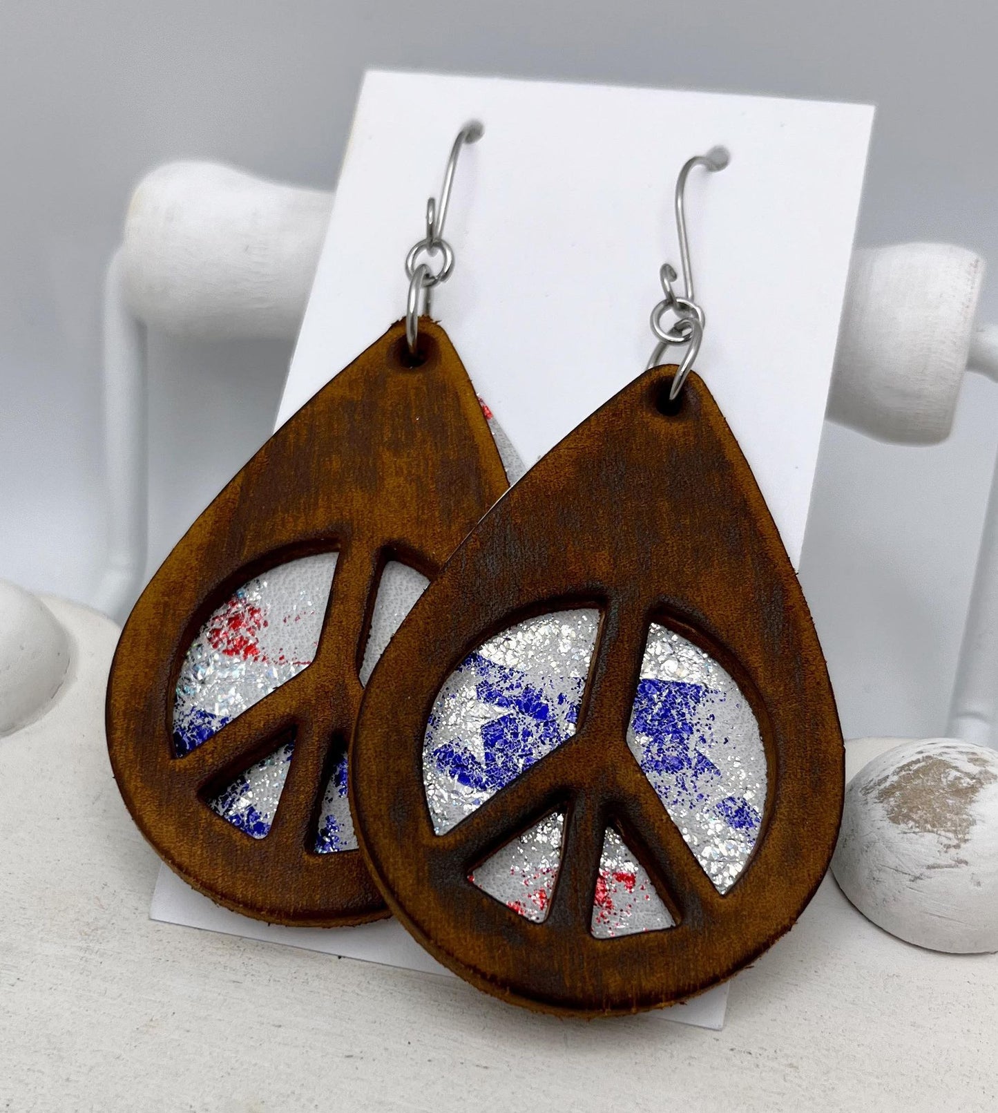 Peace Teardrop- 2.25" - 2 layers - Steel Rule Wooden Earring Die