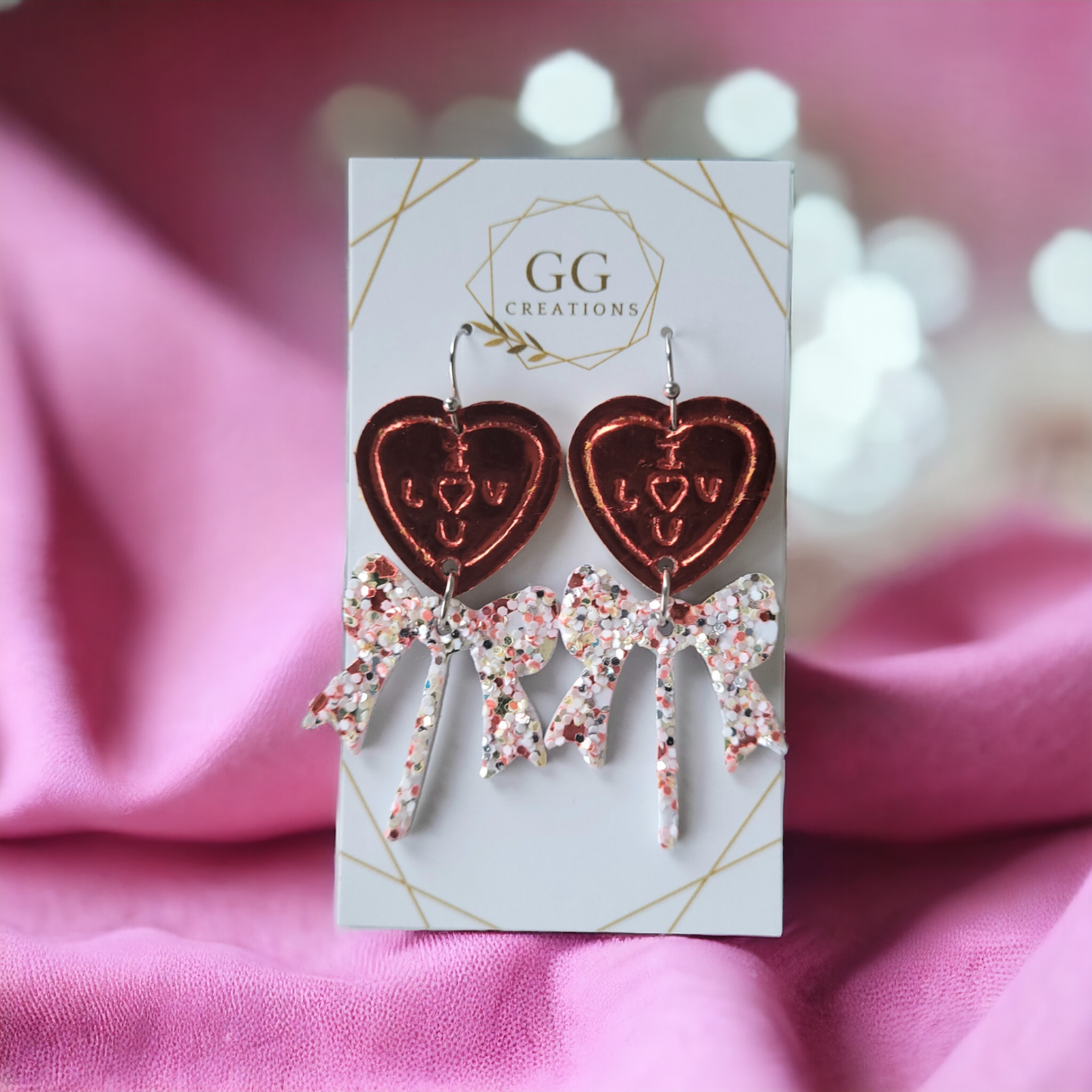 Heart Lollipop - 2 designs - Embossed - Steel Rule Earring Die